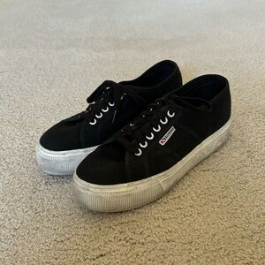 Superga Black Platform Sneaker